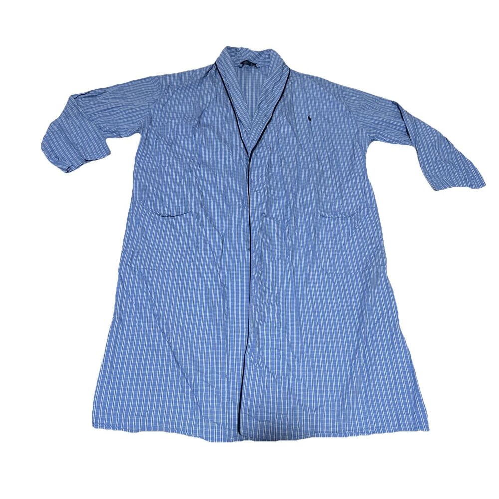 Polo Ralph Lauren Men’s Robe Large X-Large Blue White FLAWED